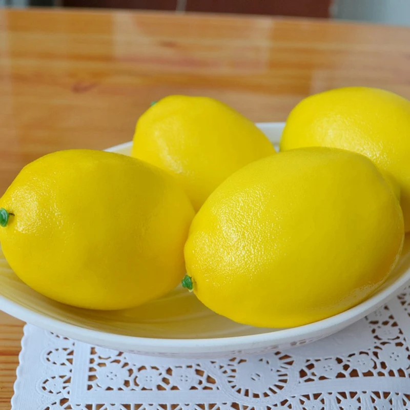 

Fake Fruit Home House Kitchen Party Decoration Artificial Lifelike Simulation Yellow Lemon 10Pcs Set