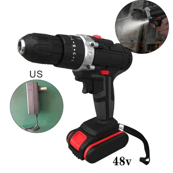 

2-10mm Chuck Electric Drill Cordless Rechargeable Power Tools W/ Lithium Battery