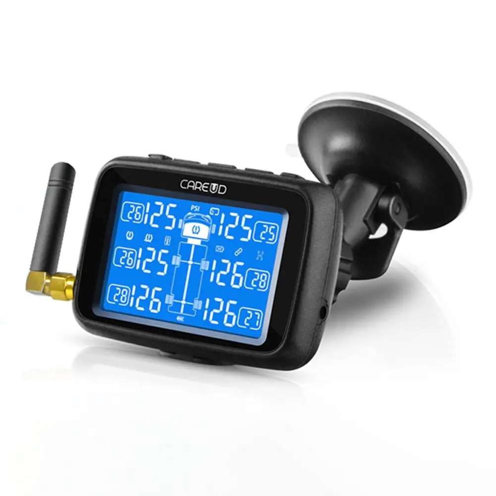 

Auto Truck U901 TPMS Car Wireless Tire Pressure Monitoring System With 6 External Sensors LCD Display Battery Replaceable
