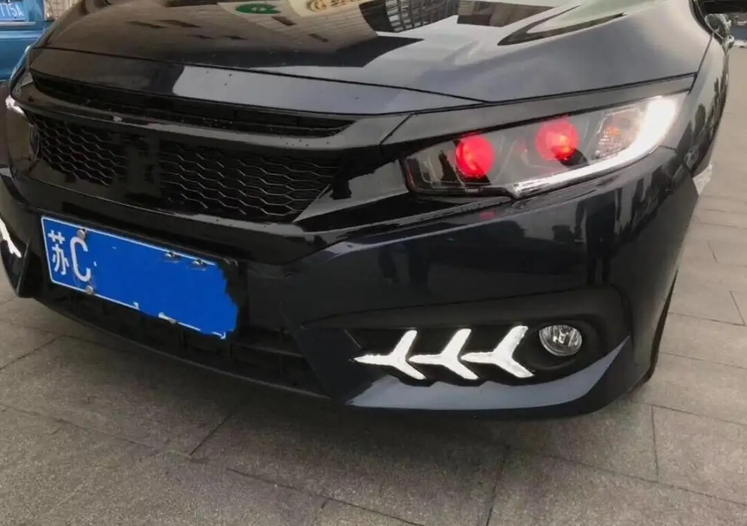 Автомобильный мигающий 1 комплект для Honda Civic 10th светодиодный DRL Дневной ходовой светильник Дневной светильник желтый указатель поворота