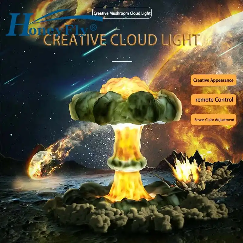 Honeyfly 3dプリントキノコ雲ランプクリエイティブ爆発テーブルランプ調光可能な綿ノベルティナイトランプ子供のギフトルーム Led 卓上ライト Aliexpress