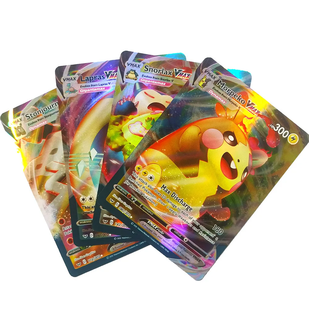 100pcs Pokemon Vmax Gx Ex Mega Trading Card Game Booster Box English Collectibles For Kids - 5