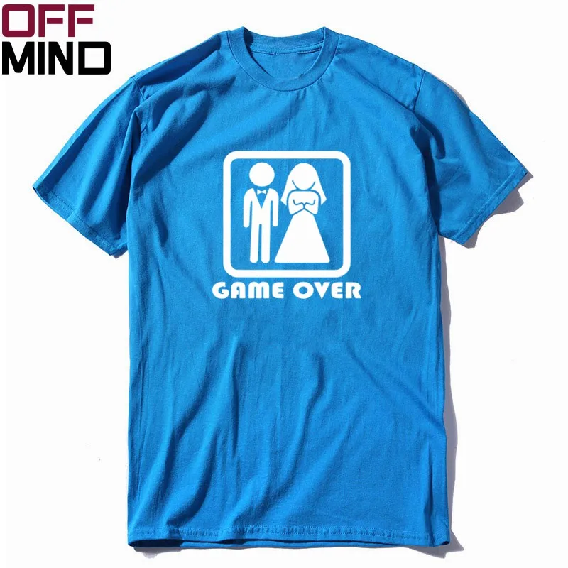 FU0162OM-BSL COOLMIND Pure cotton summer loost game over funny men T shirt casual cool men tshirt short sleeve t-shirt men tee shirts FU0162 - Цвет: FU0162OM-BSL