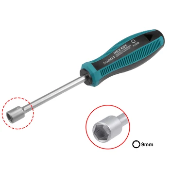 

uxcell Uxcell High Quality 1Pcs 3-13mm Non-Magnetic Tip Six Point Hex Nut Driver with 3/3.7-Inch Round Shaft Cr-V