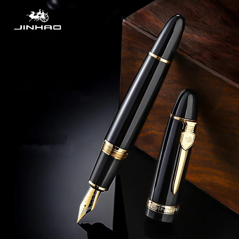 

Jinhao 159 Big Size Fountain Pen Luxury Metal Ink Pen Screw Cap Fine Nib Business Stationery Office school supplies Writing Gift