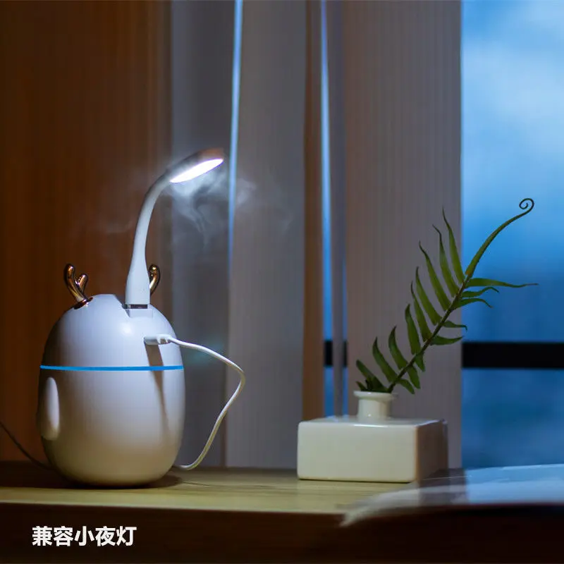 320ml Portable Deer Air Humidifier Aroma Essential Oil Diffuser Ultrasonic Mist LED NightLight Humidifier Fogger Christmas Gift