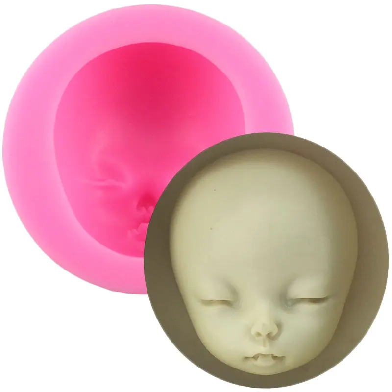 Baby Face Silicone Molds Chocolate Polymer Clay Craft Mold Dolls Face Fondant Cake Decorating Tools Candy Clay Soap Resin Moulds silicone mold flower silicone mould