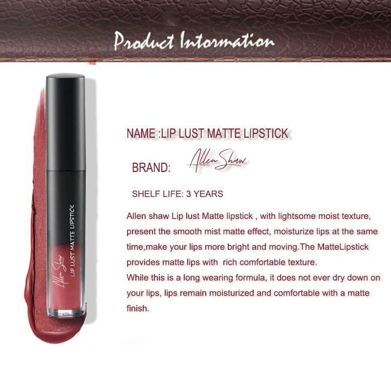 Allenshaw Matte Lip Gloss 12 Colors Nude Waterproof Liquid Lipstick Long Lasting Lip Makeup Red Wine Moisturizer Smooth Lip Blam Allenshaw Matte Lip Gloss 12 Colors Nude Waterproof Liquid Lipstick Long Lasting Lip Makeup Red Wine Moisturizer Smooth Lip Blam
