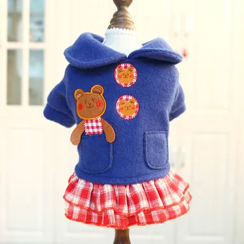 

Warm Dog Clothes Winter Woolen Pet Dog Coat Jacket Plaid Dress For Puppy Cats Clothes Chihuahua Clothes Ropa Para Perro 10A