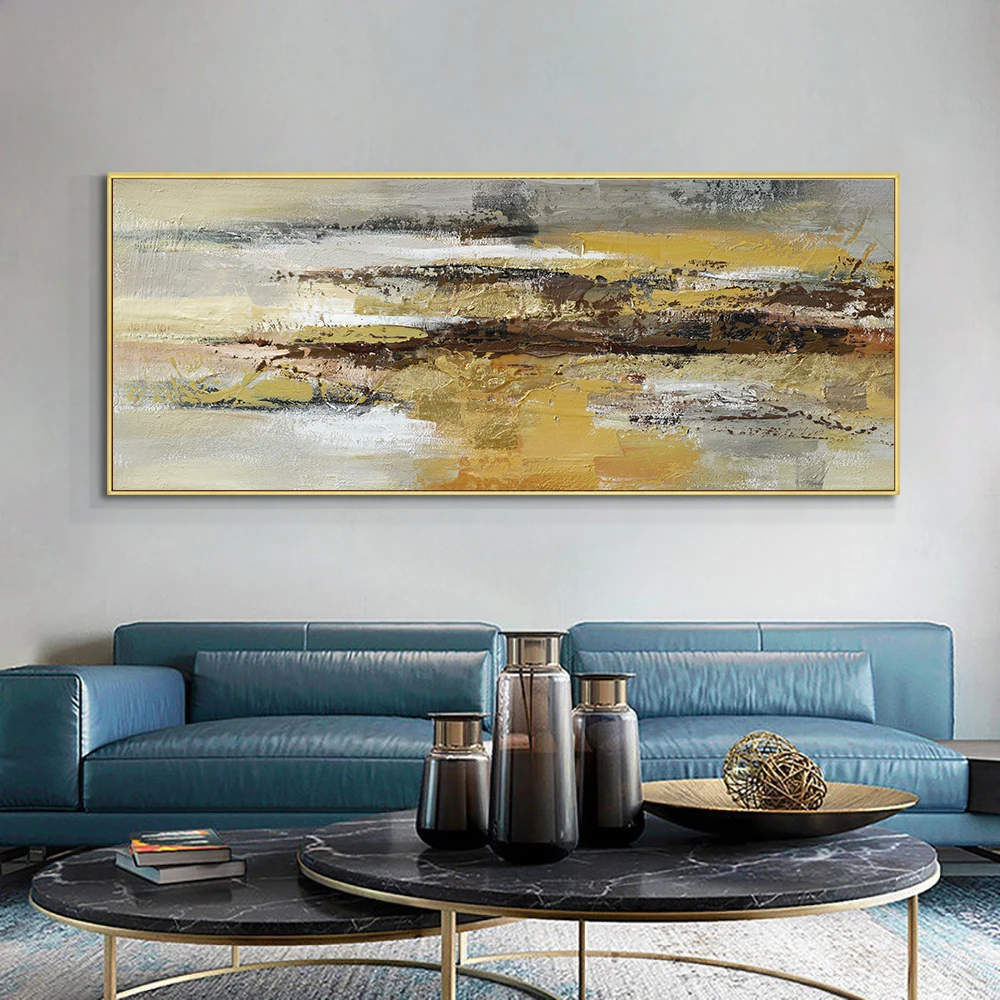 

Modern Abstract Yellow Blackground Oil Painting On Canvas Print Nordic Poster Wall Art Picture For Living Room Home Decor