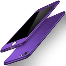  360 Full Cover Phone Case For iPhone 11 Pro XR XS Max X PC Protective Cover for iPhone 5 5S 6 6S 7 8 Plus Phone Cases with Glass 