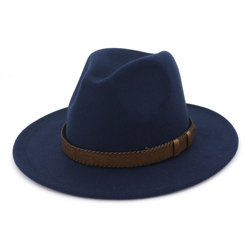 FS 12 цветов, мужская фетровая джазовая шляпа, шерстяная зимняя фетровая шапка, Женская шерстяная Классическая британская Осенняя Дамская уличная одежда, широкие шляпы Трилби
