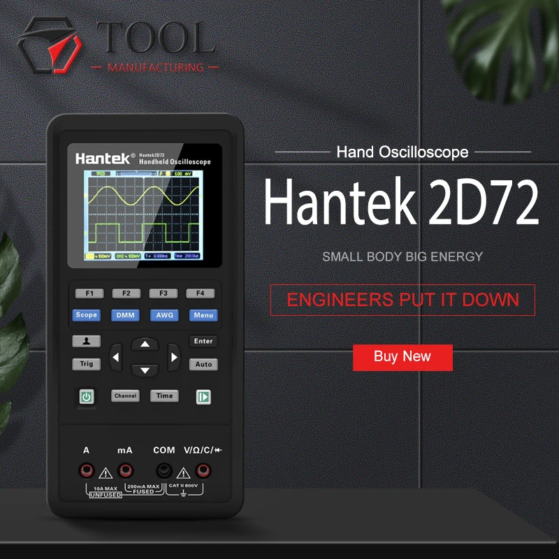 Hantek 2D72 Цифровой мультиметр генератор сигналов Ручной осциллограф портативный 3в1