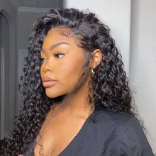 Mechones de pelo humano Remy con Perla Negra y ondas profundas, mechones de 30 pulgadas con cierre, 3 mechones