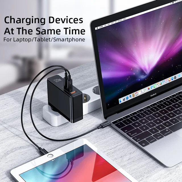 Baseus GaN Charger 120W USB C PD Fast Charger QC4.0 QC3.0 Quick Charge Portable Phone Charger For iPhone Macbook Laptop Tablet 6