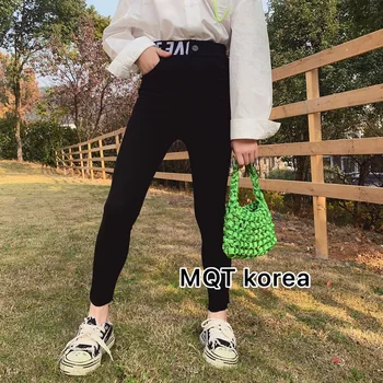 

Children's clothing girl waist letters magic pants spring 2020 girl baby breathable tights beam pants