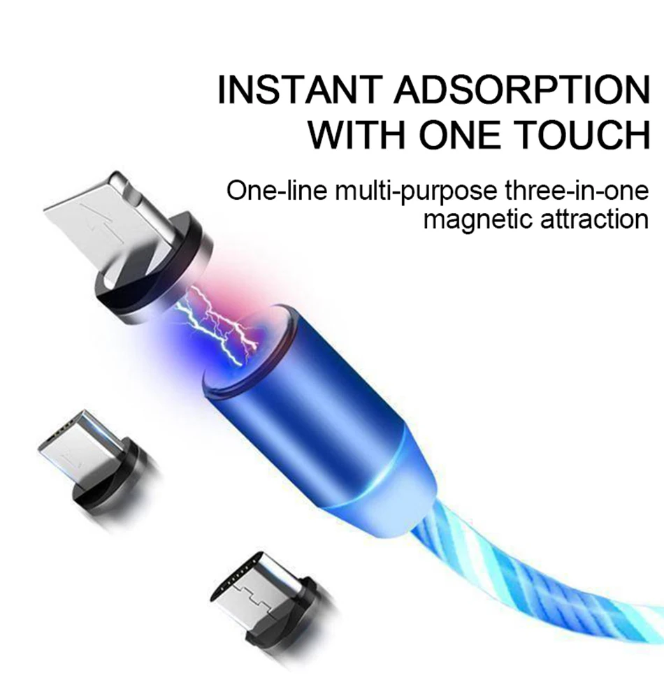 2 м светодиодный светящийся поток данных USB зарядное устройство type C/Micro USB/8 контактный кабель для зарядки для iPhone X samsung Galaxy Note зарядный провод шнур