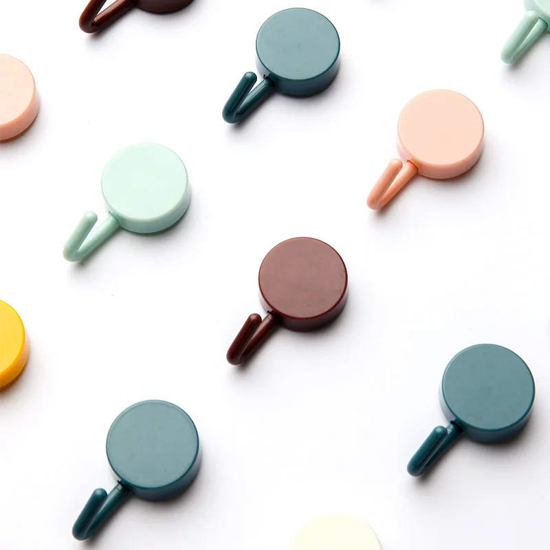 

10pcs Solid Color Free Punching Door Without Trace Nail Small Hook Clothes Hook Mounted Wall Hook Wall Hooks Decorative