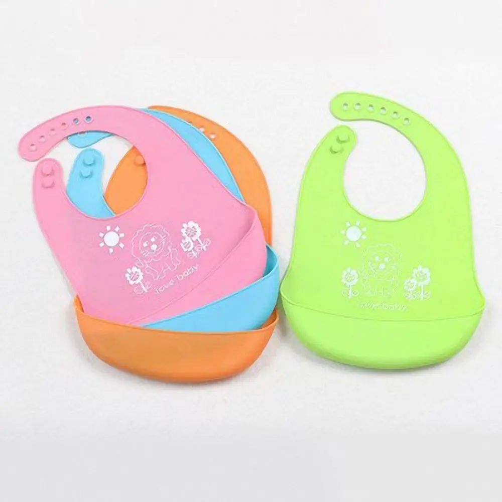 

1pc Cartoon Silicone Waterproof Baby Bibs Foldable Saliva Towel for Infant Dinner Feeding Soft Breastplate Baby Accessories 2019