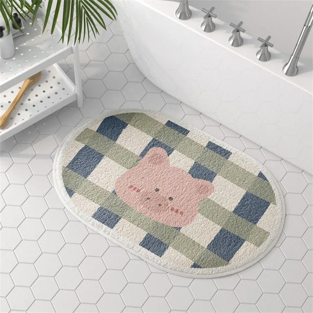 Alfombra De rejilla De microfibra para baño, alfombrilla De entrada De bienvenida, antideslizante, para el suelo lateral De la bañera, para perros, para el hogar 2