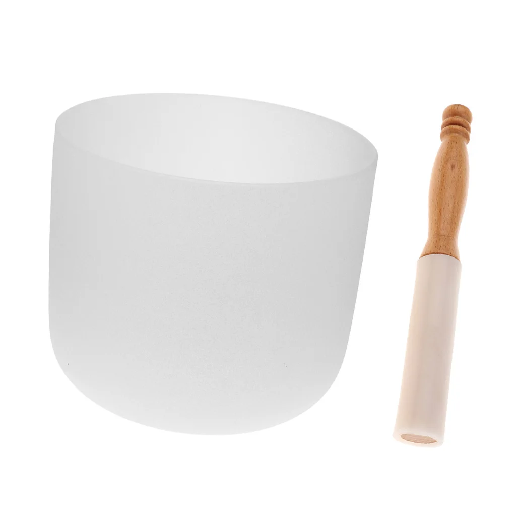 Novelty F Note Quartz Crystal Singing Bowl + Rubber Mallet Gift Handicraft for Friends Kids Family