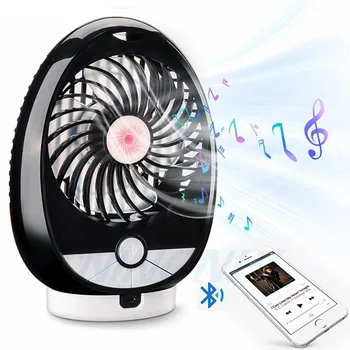 

Rechargeable Small Fan Handheld Desktop Silent Mini Fan Bluetooth Speaker for Office Household Traveling #YL10
