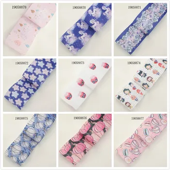 

New Arrival Grosgrain/Satin Ribbon 5 Yards Heat Transfer Printed 25mm/38mm/50mm/75mm for DIY Party Hair Bow