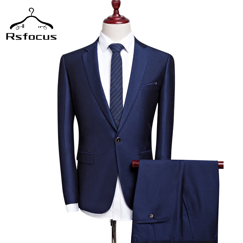 Rsfocus Luxury Dark Blue Tuxedo Groom 