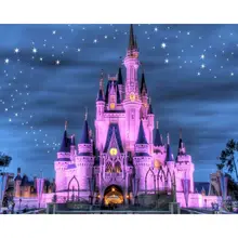 

GATYZTORY Oil Painting By Numbers Purple Castle On Canvas With Frame Handmade Landscape Picture Coloring By Number Decoration Ar