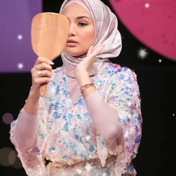 

Symphony Grape Flower High Density Sequin Embroidery Fake Two Long Sleeve Abaya