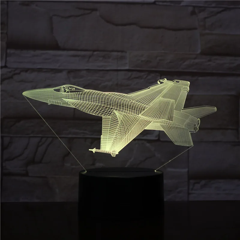 Летательный аппарат самолет светодиодный 3d-ночник 16 цветов меняющая лампа светильник на Хэллоуин акриловая Иллюзия настольная лампа для детей подарок Прямая поставка - Испускаемый цвет: character 2