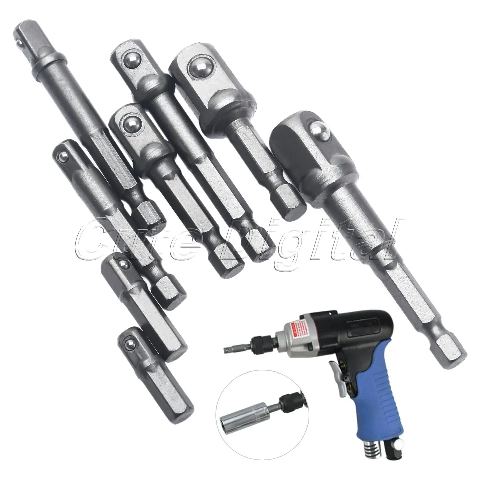 8Pcs Socket Adapter Set Nut Driver Power Drill bits Bit Hex Extension Wrench 1/4&quot 3/8&quot 1/2&quot | Инструменты