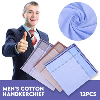

12pcs Men plaid Handkerchiefs 100% Cotton with Stripe Hankies Gift Set Women Classic Handkerchief Pocket Hanky Pocket Squares