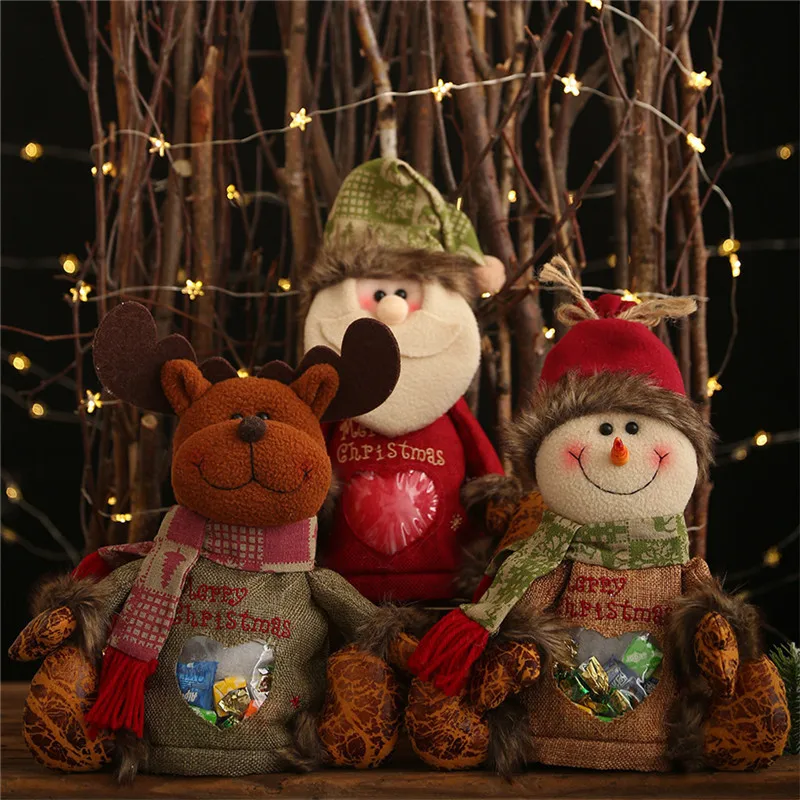 Рождественское украшение, мультяшное яблоко, сумка, сладкий подарок в сумочке, украшения для дома на Рождество, новогодний декор, багаднос, de navidad@ D