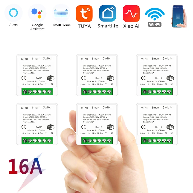 Smart Switch Module 16A Wifi Smart Switch module 2-way Control Timer DIY MINI Wireless Switches Smart Home