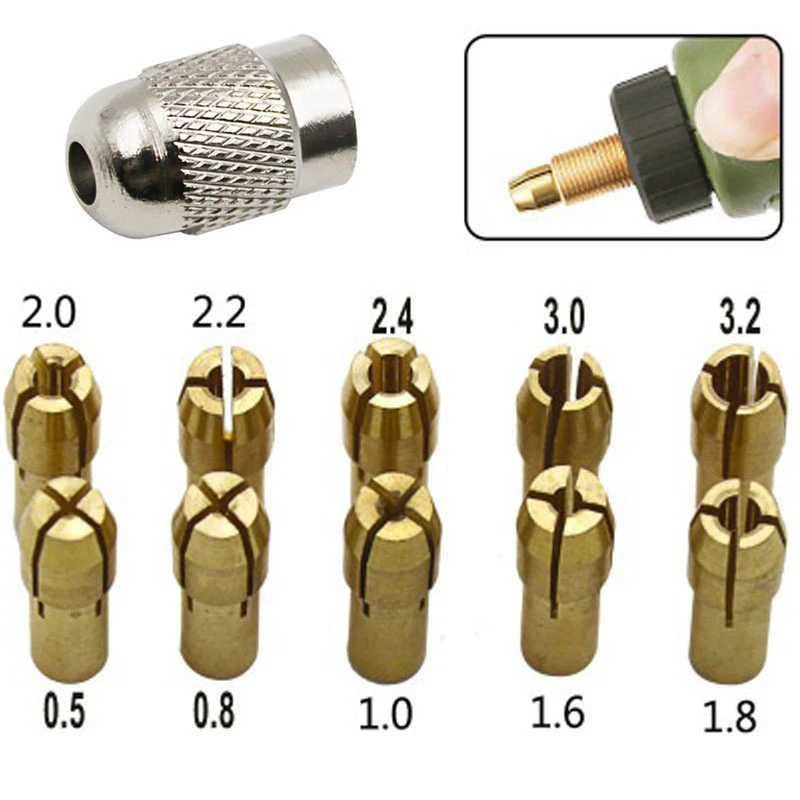 10 Pcs/set Collet Nuts Kit Quick Change Tool Part For Power Rotary Accessories 10 Pcs/set Collet Nuts Kit Quick Change Tool Part For Power Rotary Accessories