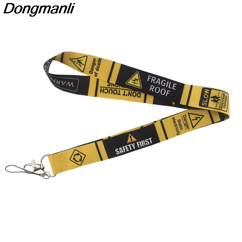 P3947 Dongmanli Предупреждение знак Цепочки и ожерелья бейдж со шнурком ID ремешки Аксессуары для мобильных телефонов/веревки/ключ нашейные ремешки Ремешки