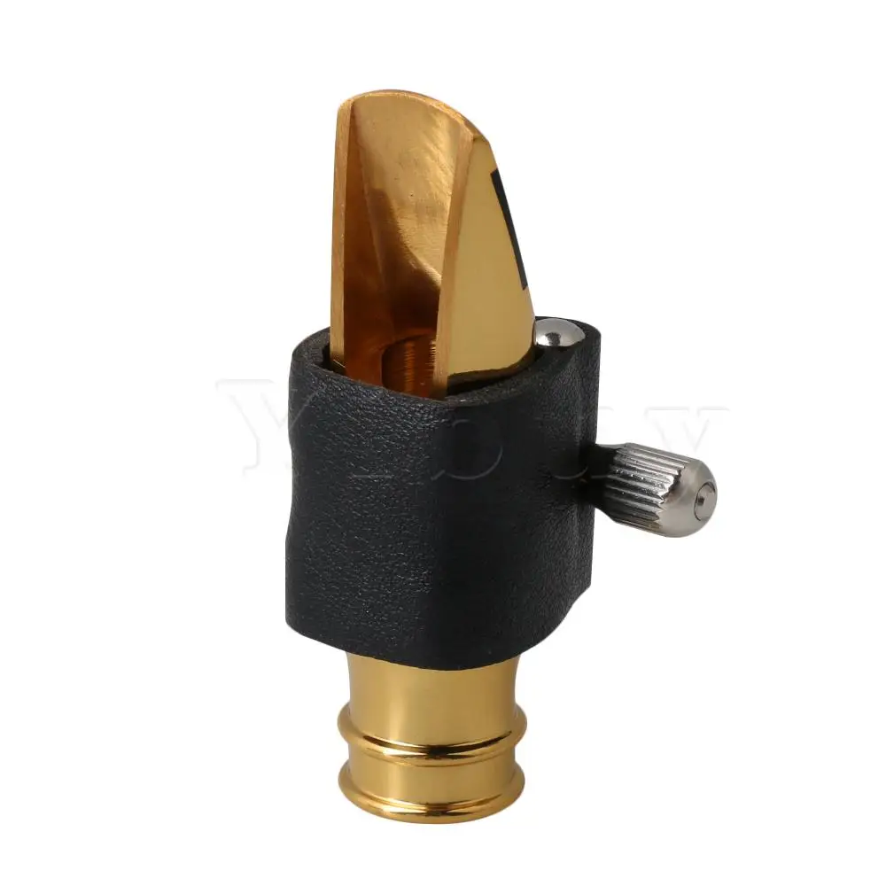 

Yibuy Gold Jazz bB Soprano Saxophone Mouthpiece With Leather Clip 7#
