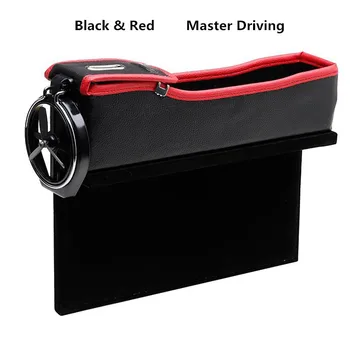 

Van Lorry Bracket Storage Box Truck Trailer Main Driver Slot Storage Cup Holder Black Red Leather SUV Car Interior Accessories