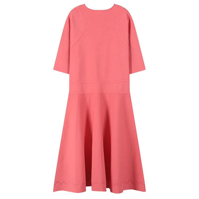 Женское платье, вязаное, элегантное, облегающее, однотонное, Vestido, роскошное, летнее, тонкое, рукав до локтя, пуловеры, для офиса, леди, Прямая поставка
