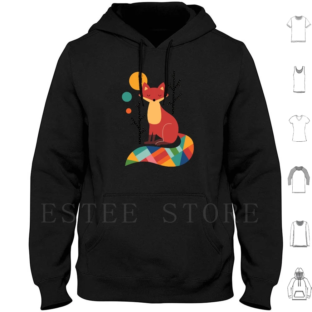 Felpe Con Cappuccio Volpe Arcobaleno Manica Lunga Speciale Una Volpe Arcobaleno Colorato Speranza Diverse Volpi Dell'Universo Rosso Arancione Giallo