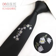 Мужской Жаккардовый тканый вышитый цветок, Свадебный Праздничный узкий галстук на шею, Шелковый цветочный галстук из полиэстера 6 см, деловой ГАЛСТУК