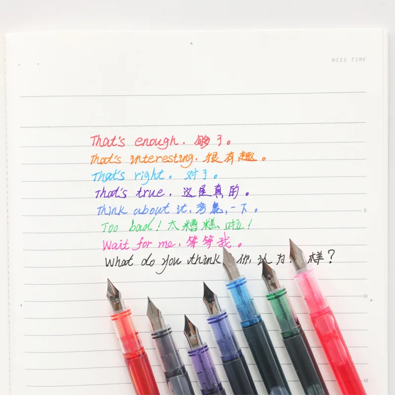 Vibrant Ink Fountain Pen Set - 8 Color Collection for Office & School - Stylish & Elegant Writing Essentials