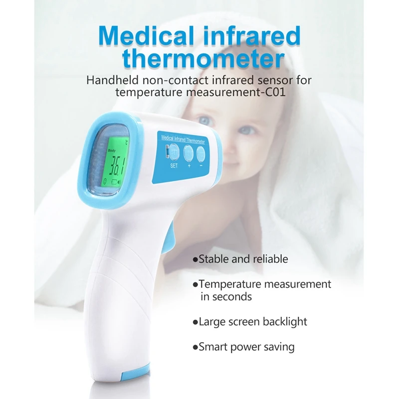 

Baby Adult Non-Contact Body Thermometer Forehead Digital Infrared Thermometer Portable Non-Contact Thermometer Baby Adult