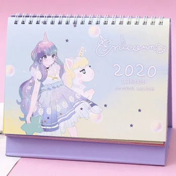 

New 2020 Unicorn Fairy Tale Surprise Coil Desk Calendar Paper Calendar Simple Desktop Calendar Daily Schedule Planner