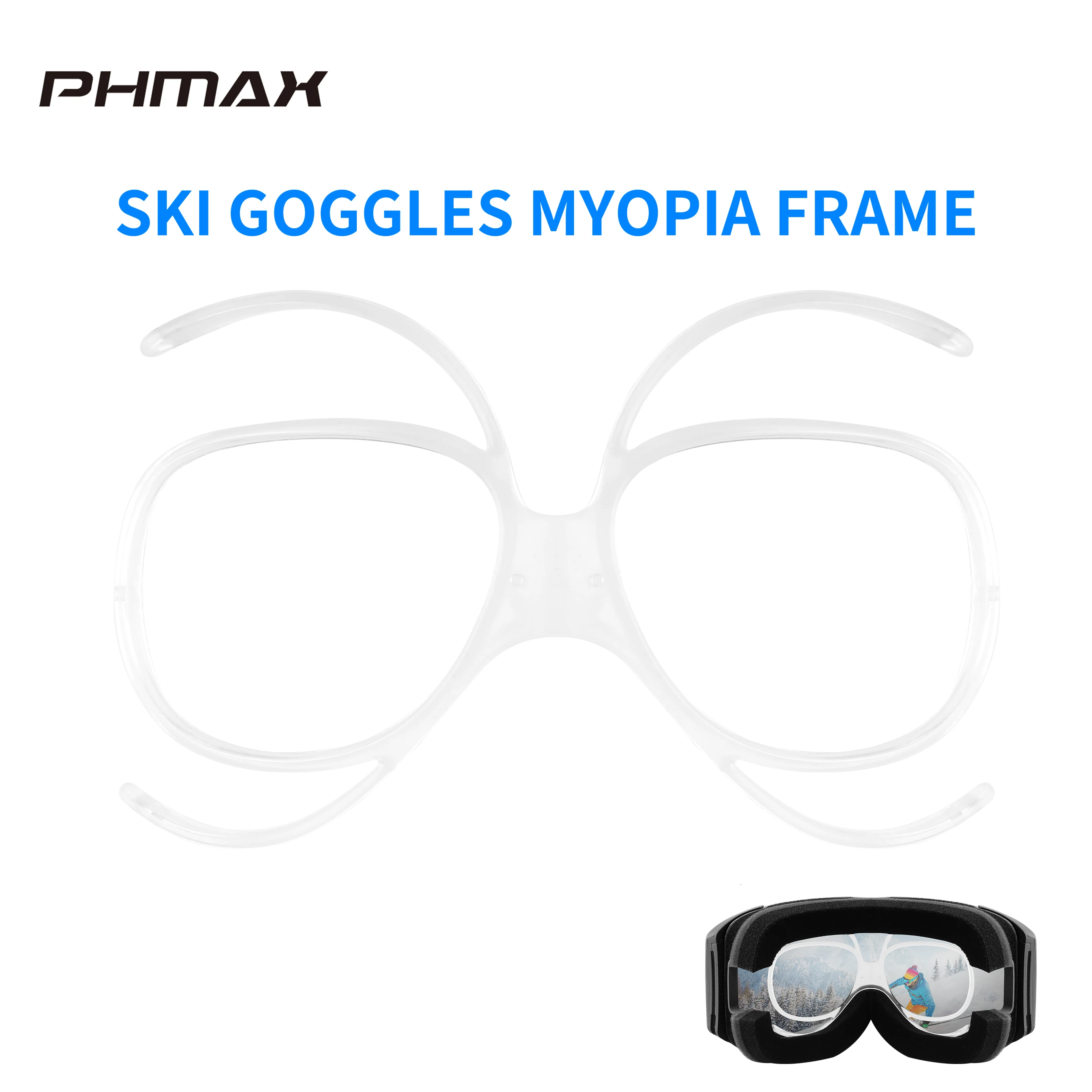PHMAX-Gafas de esquí para miopía, marco de lentes de esquí para Snowboard, adaptador de gafas de resistencia a impactos, marco cómodo