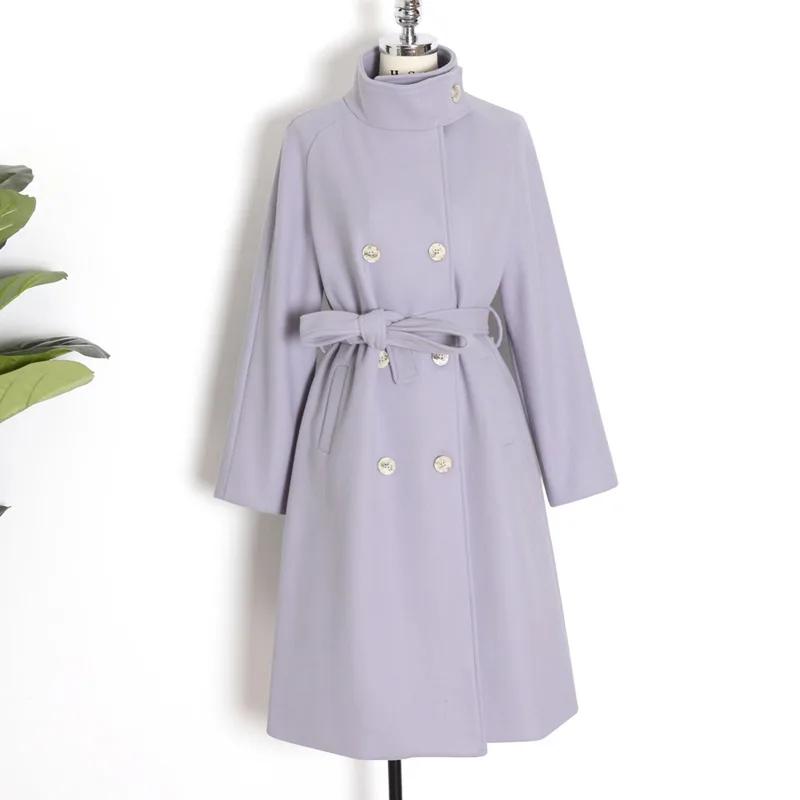 

High Quality 2020 New Winter Fashion Oversize Overcoat Women Double Breasted Wool Long Coat Women Cashmere Outwear Manteau Femme