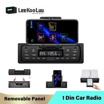 

LeeKooLuu 1 Din Removable Autoradio Car Stereo Radio FM Bluetooth Aux-in USB In-dash Central 1Din Car MP3 Multimedia Player