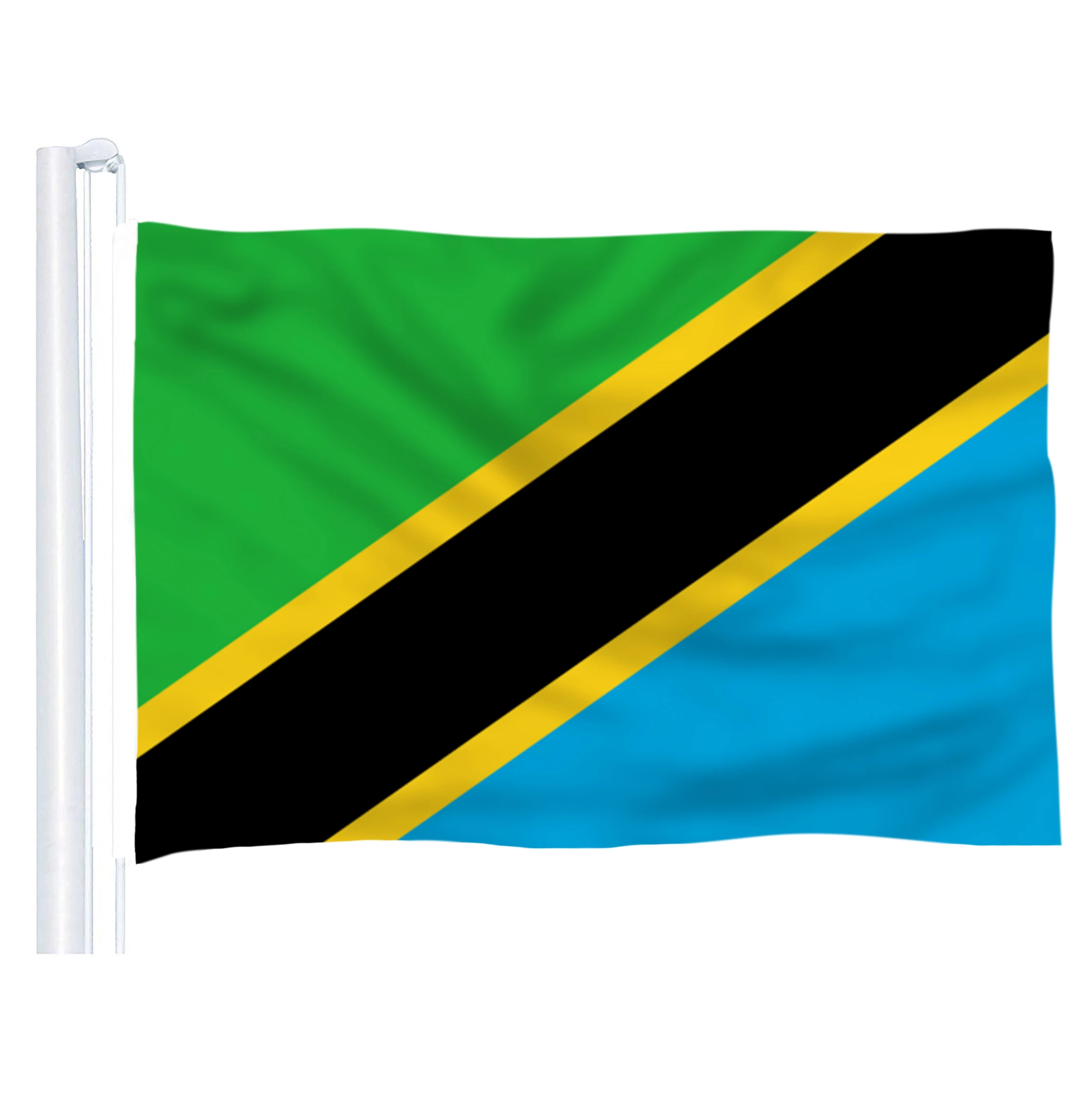 

The hot sales of the Tanzania (TZ) Flag Polyester Flag 5*3 FT All color Logos