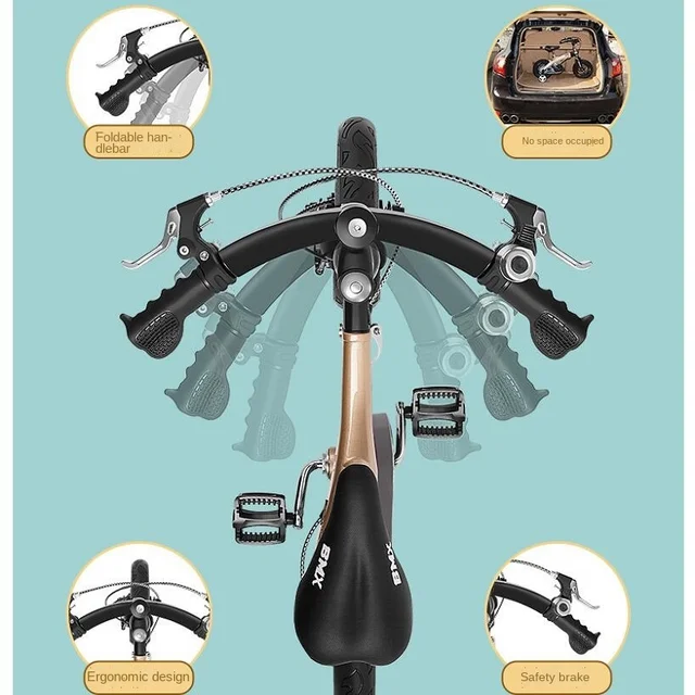 Children's Bicycle 2-11 Years Old Double Disc Brake Pink Retractable Children's Bike Foldable Handlebar Scooter Велосипед 2022 5